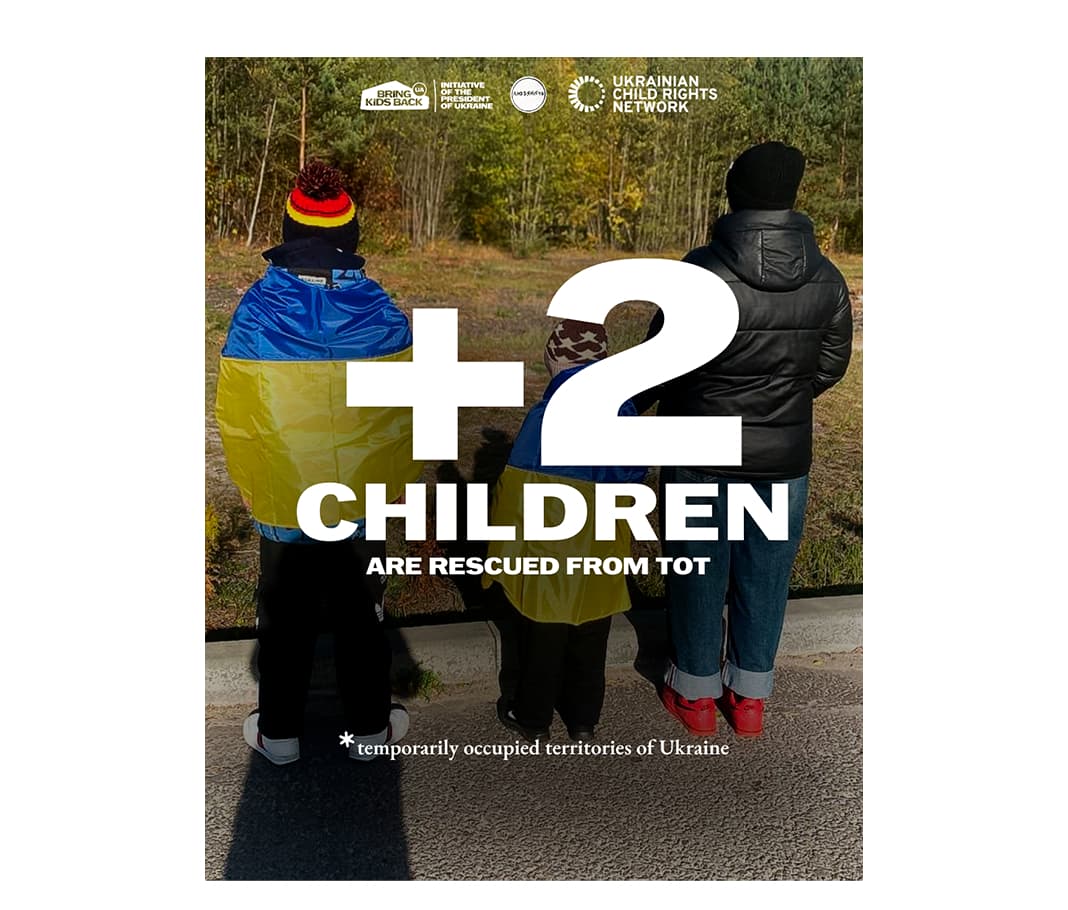 Zwei Kinder und ihre Mutter wurden aus dem besetzten Gebiet gerettet
