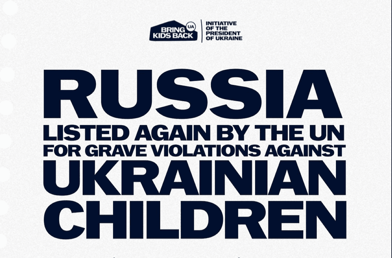 The Russian Federation has been listed in the UN Secretary-General’s annual report on Children and Armed Conflict